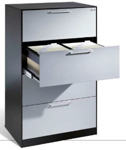 Szafa kartotekowa 4-szufladowa 2-rzędowa A4  metalowa C+P 146223-412