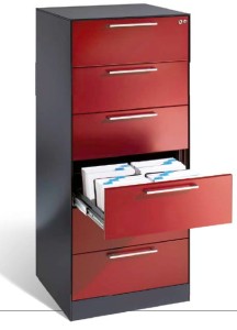 Szafa kartotekowa 6-szufladowa 2-rzędowa A 5  metalowa C+P 146224-622